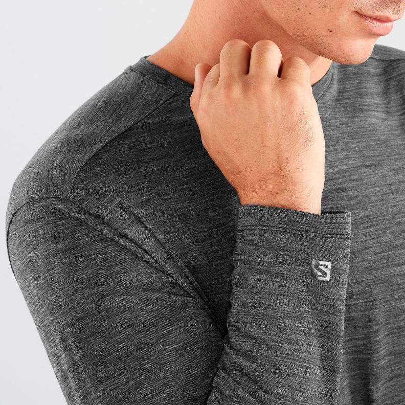 VZTX62134 Salomon srednje siva moška majica z dolgimi rokavi Outlife merino mešana srednje siva