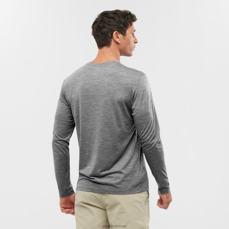 VZTX62135 Salomon zlitina-heather moška majica s kratkimi rokavi agile training iz aluminijaste barve