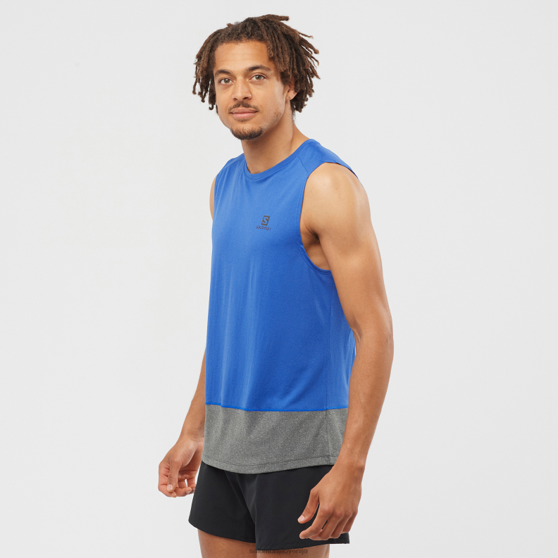 VZTX62137 Salomon belo-črno-heather moški tank cross tek bela-črna-heather