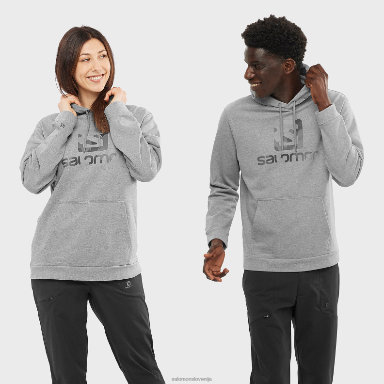 VZTX6882 Salomon pacific-heather moška vmesna jakna s polno zadrgo, esencialna lahka heather pacific-heather