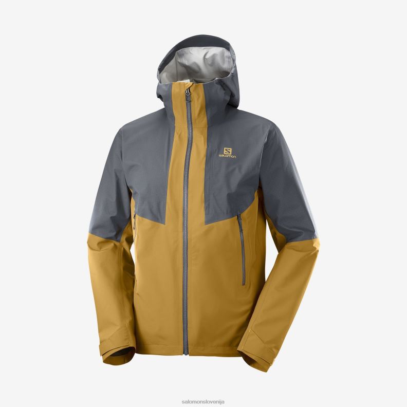 VZTX6897 Salomon Črna moška školjkasta jakna obris gore-tex hibrid črna