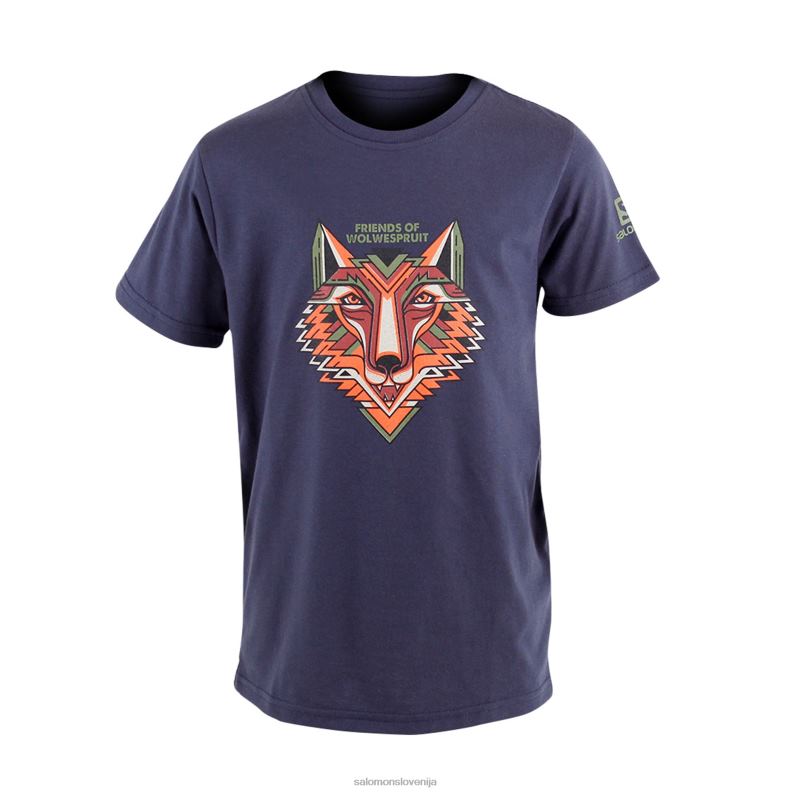 VZTX63721 Salomon črna/bleščeče modra napol razcepljena ss majica b črna/bleščeče modra