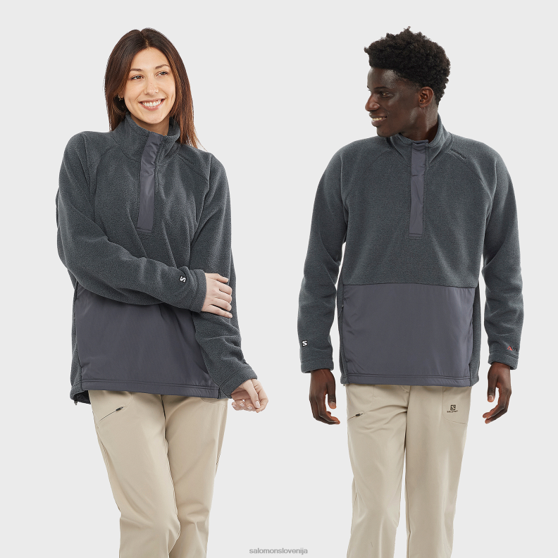 VZTX6623 Salomon srednje siva unisex half zip midlayer outlife polartec halz zip mid grey
