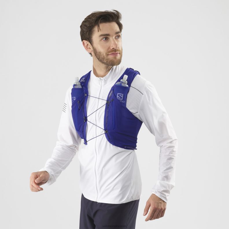 VZTX61042 Salomon morsko modra-ebenovina-razpoloženje indigo uniseks tekaški jopič z vključenimi čutarami sense pro 5 blue-ebony-mood indigo