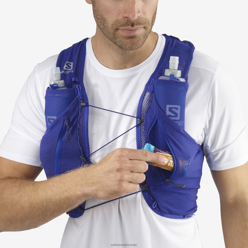 VZTX61042 Salomon morsko modra-ebenovina-razpoloženje indigo uniseks tekaški jopič z vključenimi čutarami sense pro 5 blue-ebony-mood indigo