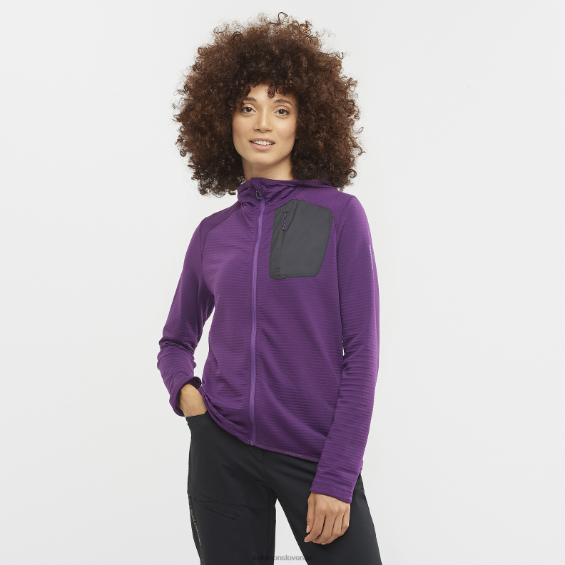 VZTX61653 Salomon plaza taupe ženska srednjeslojna jakna, pulover s kapuco, lahka topla plaza taupe barva