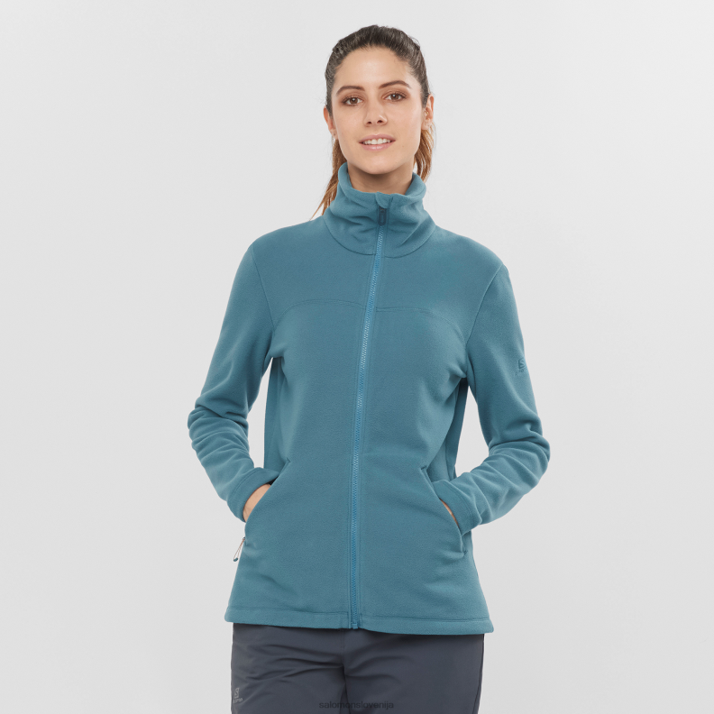 VZTX61668 Salomon kovanega železa ženska srednjeslojna jakna s polno zadrgo, bistvena, udobna, iz kovanega železa iz flisa