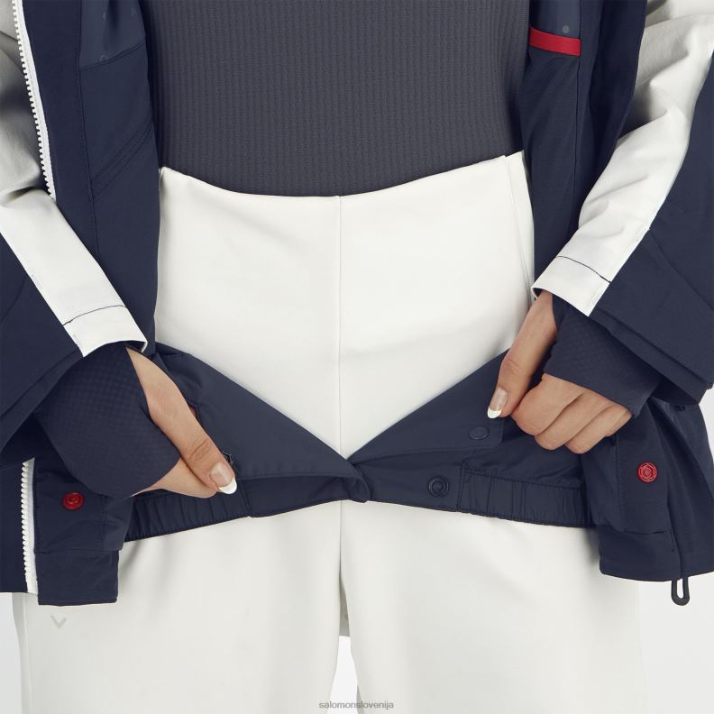 VZTX61758 Salomon mlakarica modra-ao-ebenovina ženska izolirana jakna pulover s kapuco stormcozy mallard modra-ao-ebenovina