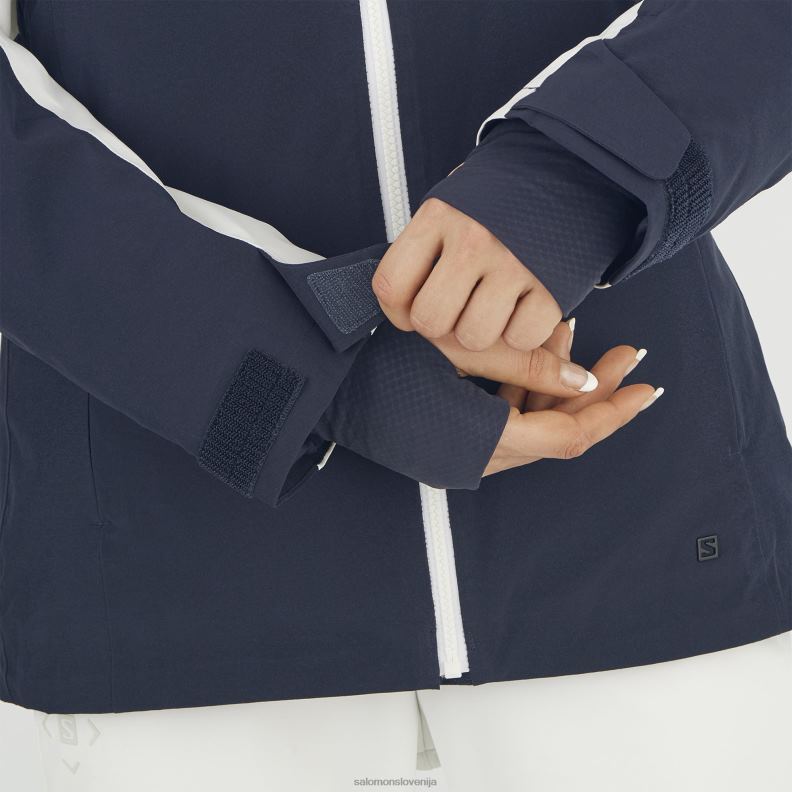 VZTX61758 Salomon mlakarica modra-ao-ebenovina ženska izolirana jakna pulover s kapuco stormcozy mallard modra-ao-ebenovina